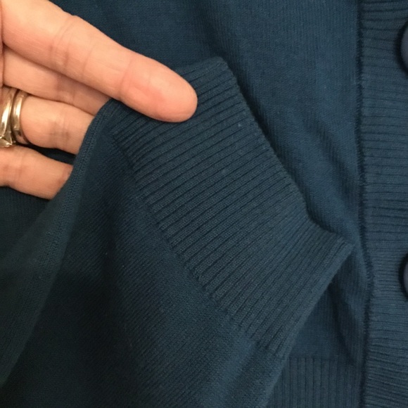 Vintage EUC Lane Bryant Blue Cropped Button Front Long Sleeve Blue Sweater - Picture 7 of 9
